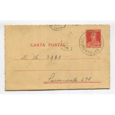 ARGENTINA ENTERO POSTAL GJ CAP-41 CARTA SAN MARTIN CON PUNTO CIRCULADA U$ 20